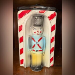 Vtg 1950s American Bisque Toy Soldier Sentry Novelty Ceramic Cookie Jar 10.5"